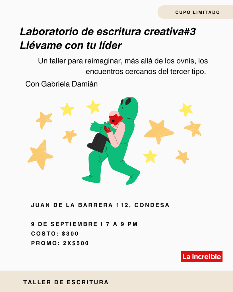 Laboratorio de escritura creativa #3 x 1 entrada