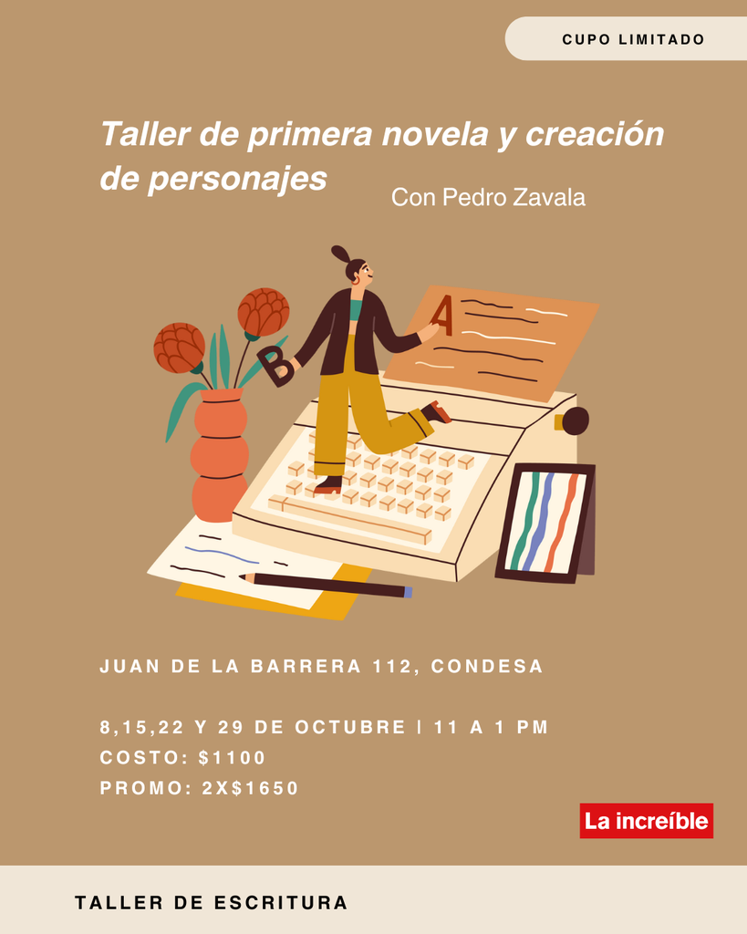 Taller de primera novela y creación de personajes (1 entrada)