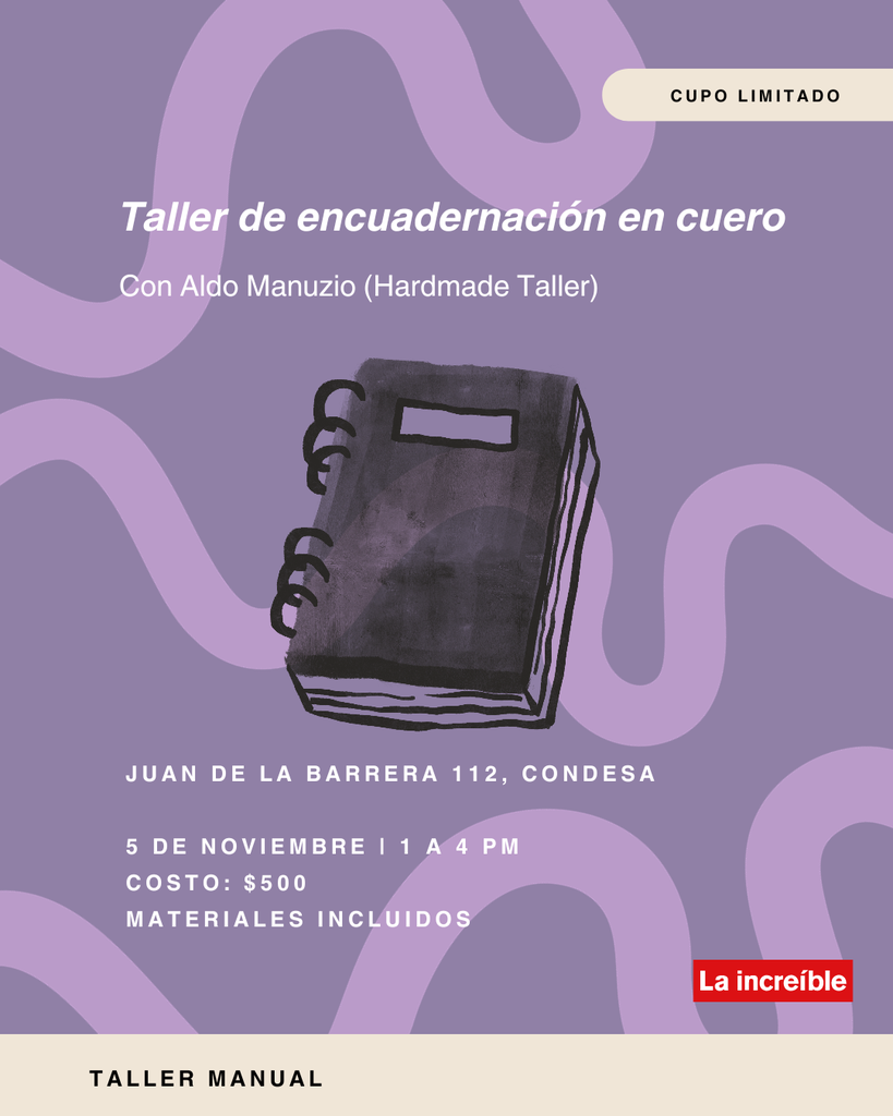 Taller de encuadernación en cuero (Promoción)
