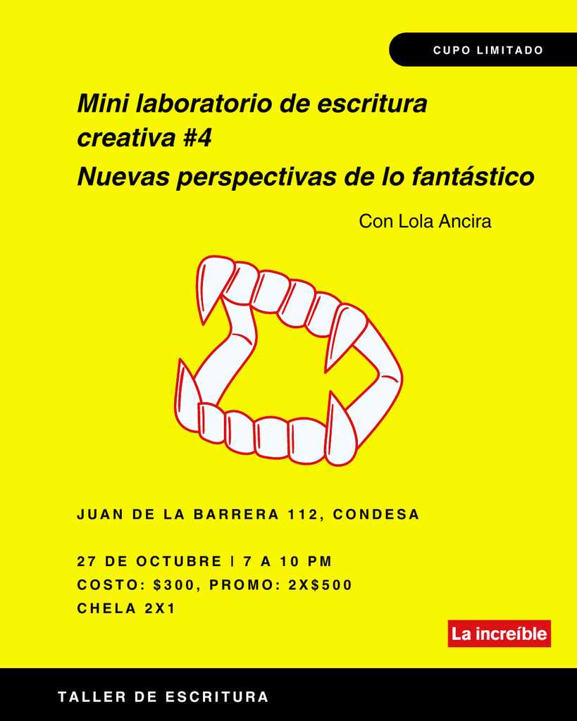 Mini laboratorio de escritura #4 x 1 entrada