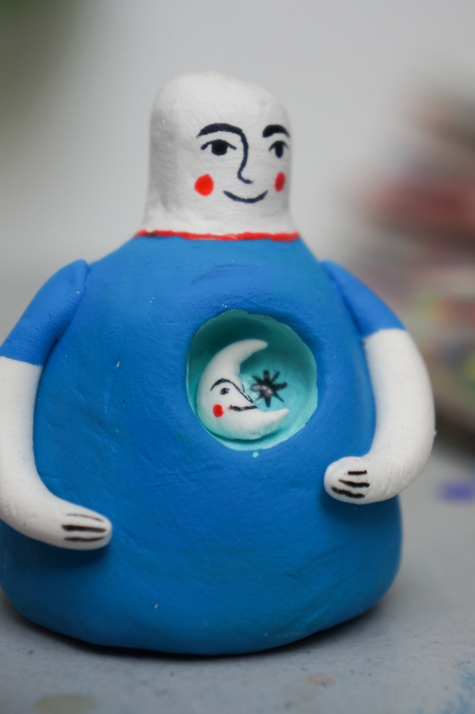 Figura de cerámica Sol y luna, Sofía Orizaga