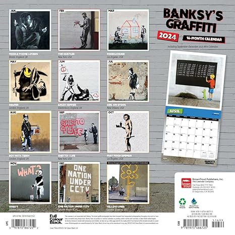 Calendario Pared Banksy's Graffiti Square 2024