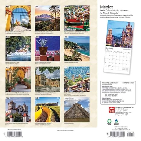 Calendario Pared México 2024