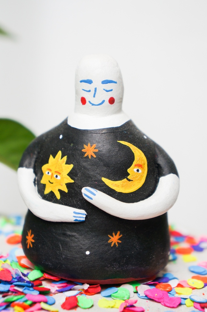 Figura de cerámica Sol y luna, Sofía Orizaga
