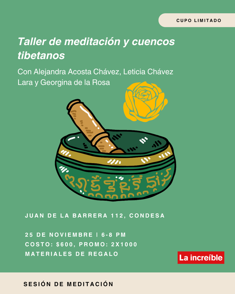 Taller de meditación y cuencos tibetanos x 1 pesona