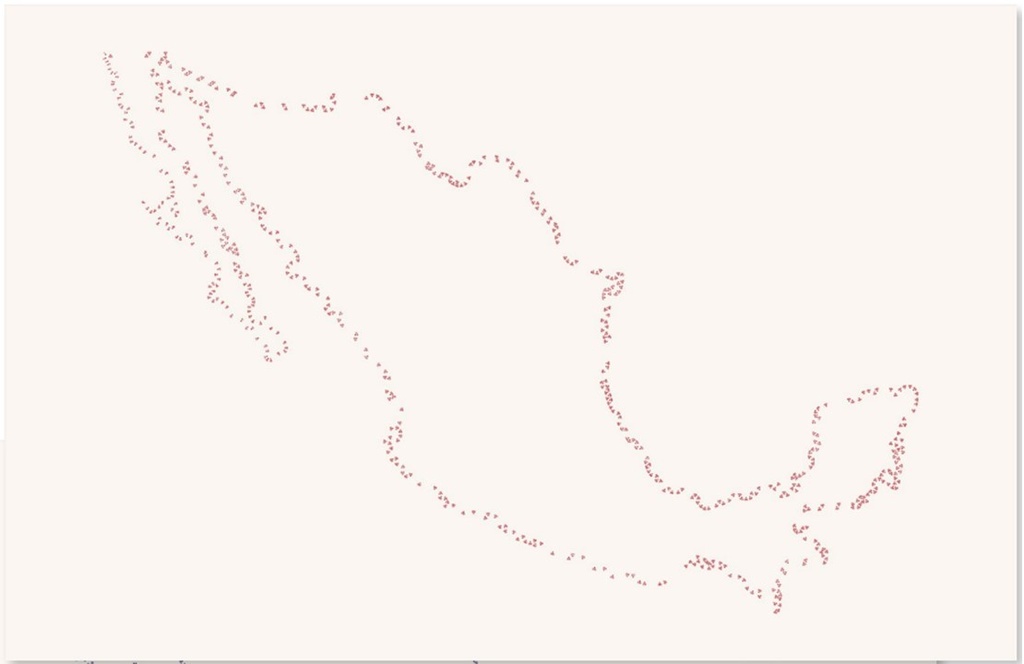 Print "El mapa de México rojo". Paralelo