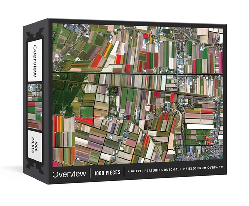 [YOTT1074] Overview Puzzle: A 1000-Piece Jigsaw featuring Dutch Tulip Fields from Overview: Jigsaw Puzzles for Adults