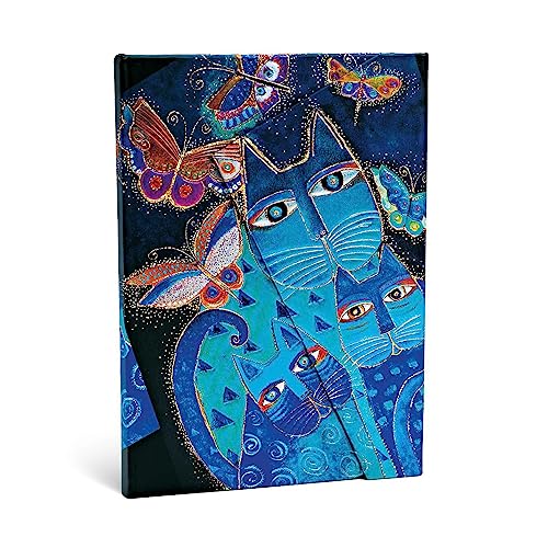 [YOTT1176] Libreta Midi Blue Cats & Butterflies Lined
