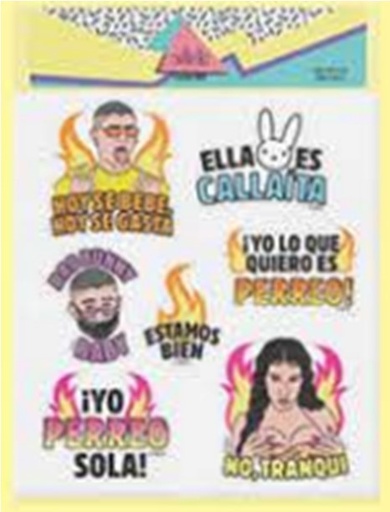 [STICKER BAD BUNNY .TWIN PINS] Paquete Stickers Bad Bunny