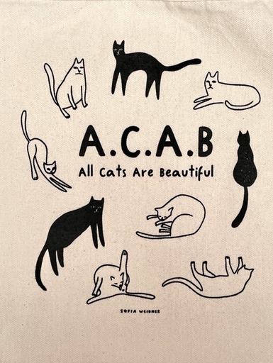 [TOTEACAB.SOFIAWEIDNER] Tote Bag ACAB (All Cats Are Beautiful). Sofia Weidner