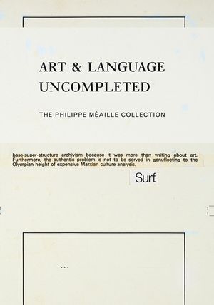 [OCEA5524] Art Language Uncompleted. The Philippe Meaille Collection